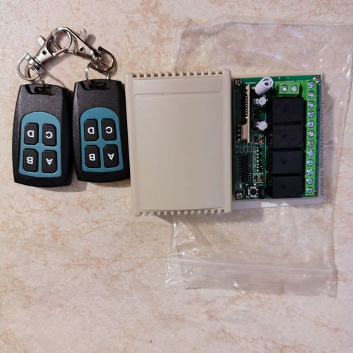 Remote control receiver 4 channels new RF 433MHz with 2 remotes