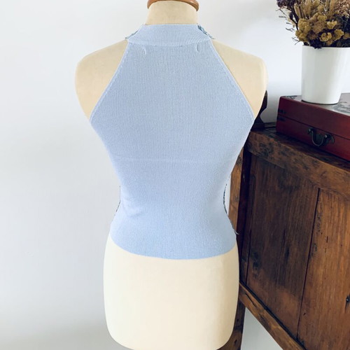 Vintage Veloudakis top turquoise size S like new