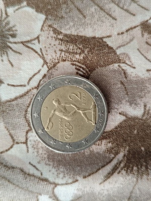 Commemorative 2 Euro Coin Athens 2004 Olympics used