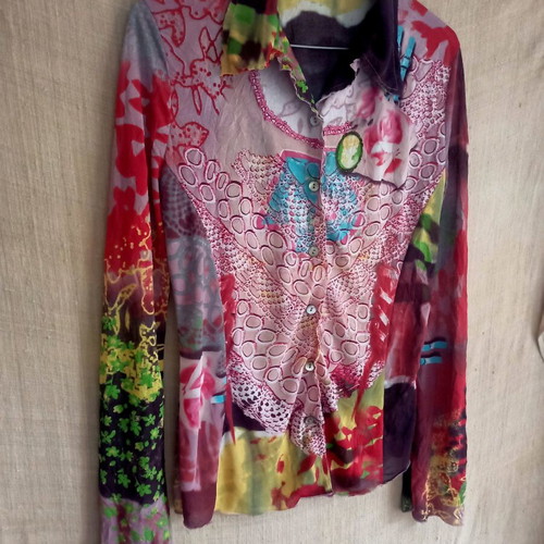 Creola 90s y2k blouse colorful, like new, size 42