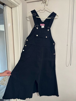 Black denim skirt salopette like new, size S