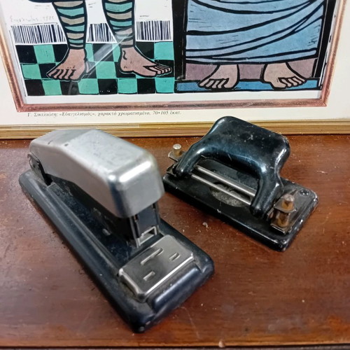Vintage office accessories used, set of 2 pieces