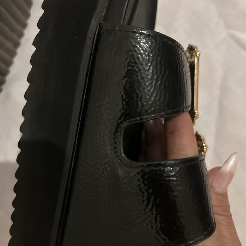 Versace sandal slippers, black and gold