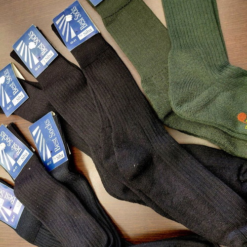 SIBA wool military socks pack of 8 new, size 40-41, black and khaki