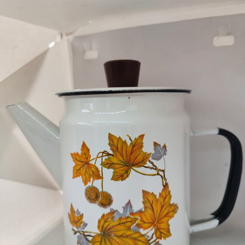 Vintage Soviet Enamel Coffee Pot Teapot like new, authentic 1970