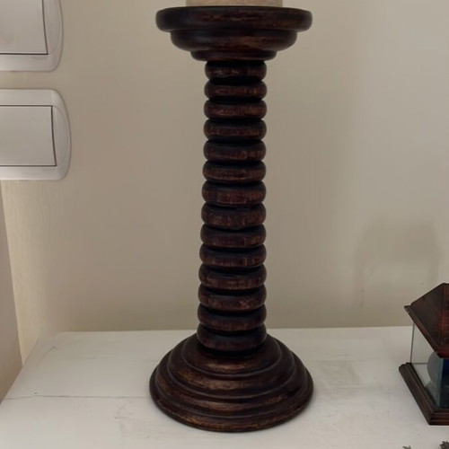 Wooden decorative candlestick like new, made in India