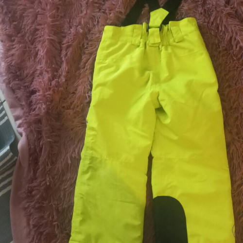 Crivit children's ski pants yellow fluorescent, like new, 2-4 years