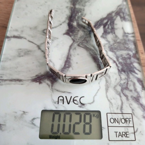 Silver bracelet 925 with tourmaline stone, like new, 28 g