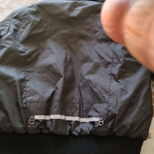 Black modern warm jacket like new, size L