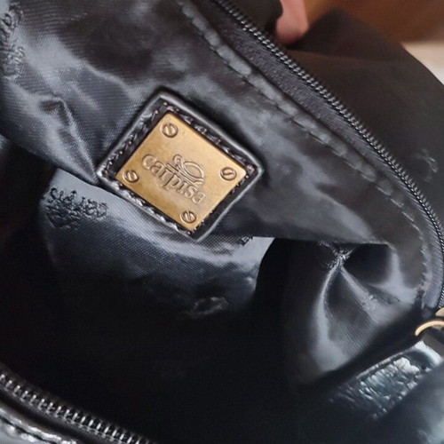 Carpisa handbag black and brown, like new with suede details