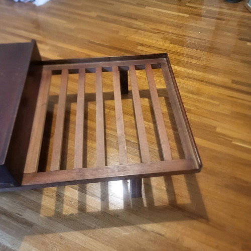 Wooden solid sofa bed used with nightstand