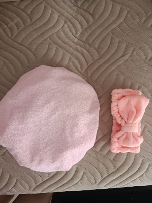 Bath cap and makeup headband new