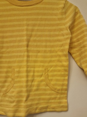 Zara striped blouse 3/4 sleeve like new, yellow, size S