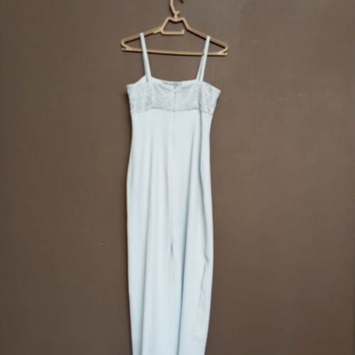 Maxi dress pastel turquoise with lace size M like new