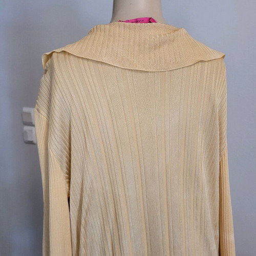Christian Lacroix cardigan used, gold color with knitted details
