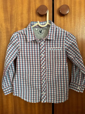 Checked children's shirt like new for 2 years old, blue and red