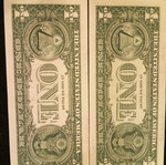 Dollars with consecutive numbers new, perfectly glued
