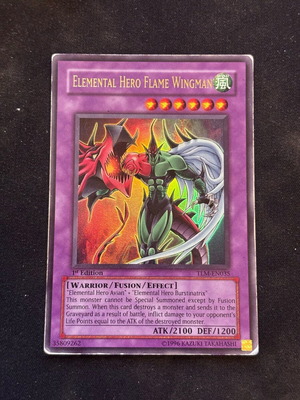Elemental Hero Flame Wingman TLM 1st Edition Yugioh TCG μεταχειρισμένο