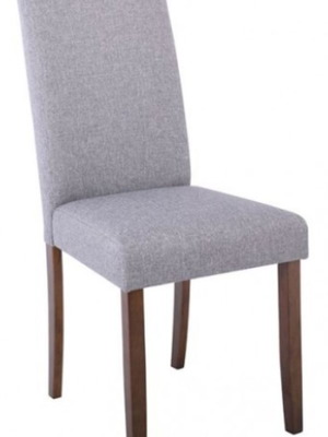 Fabric chairs gray with walnut legs new, pack of 6