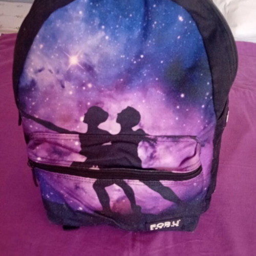 Girls' school backpack used with galaxy and ballet theme