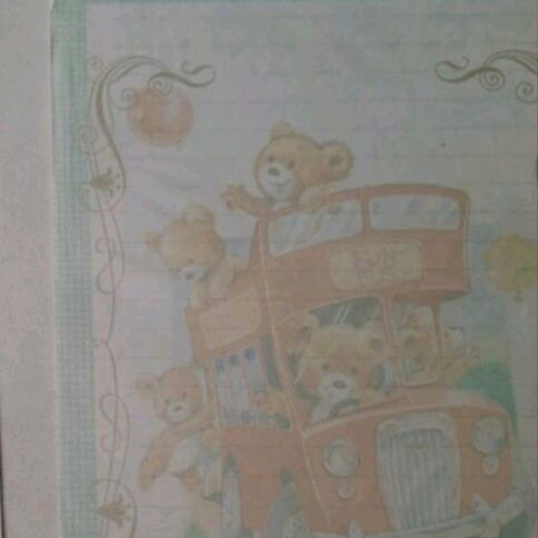 Romantic teddy bear stationery like new, collectible writing paper