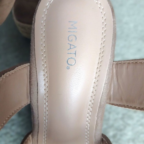 Migato women's sandals like new, beige espadrille platform size 38
