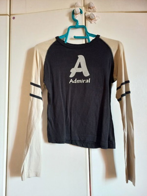 Admiral Long-Sleeve Sports Shirt New, Black-Beige, Size S