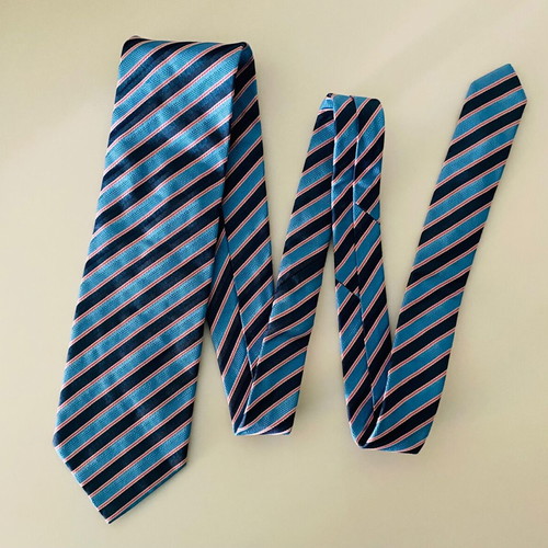 Glou tie new 100% silk blue turquoise