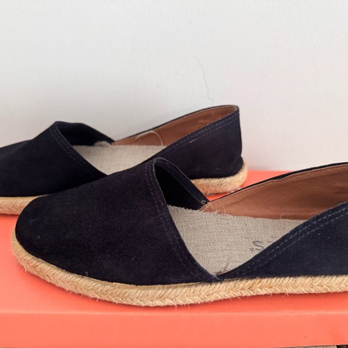 Suede espadrilles like new, size 38, black-blue