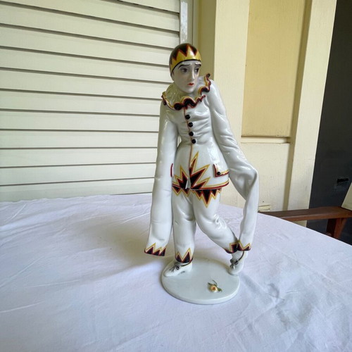 Pierrot figurine used Art Deco Rosenthal porcelain 1926