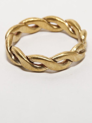 Zig Zag ring new, handmade from brass gold-colored