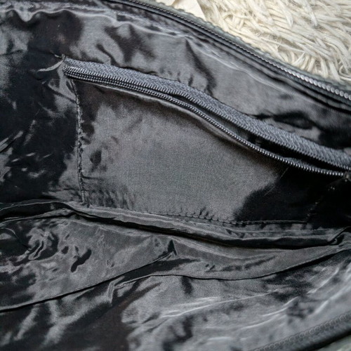 Shoulder bag new with embroidered flowers in black color