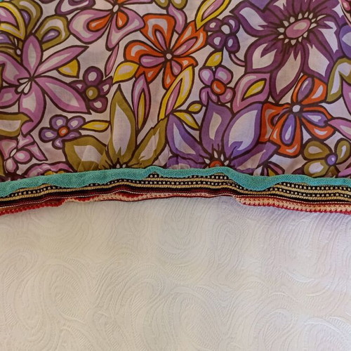Floral women's silk top like new, size 46, multicolor
