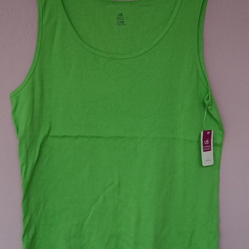 Bobbie Brooks sleeveless ribbed top neon lime green new plus size