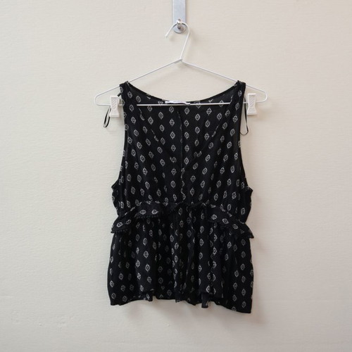 Pull&Bear women's short sleeveless top used, black, size S
