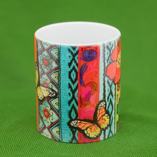 Ceramic mug Secret Garden new with boho motifs