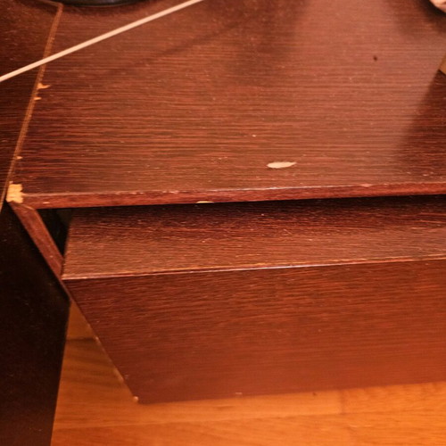 Wooden double bed Casa di Patsi used with storage space