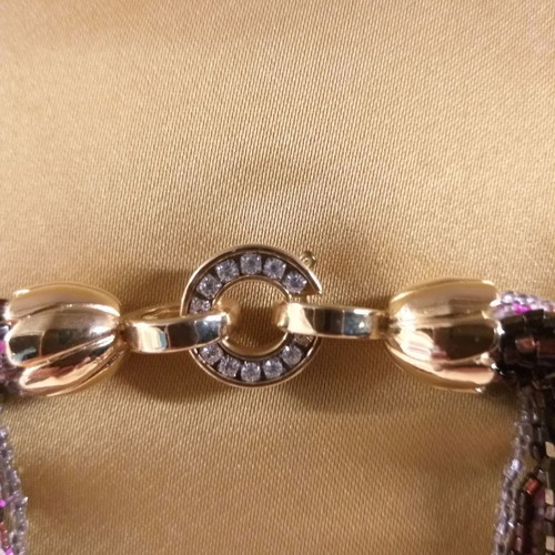 Vintage short necklace with small beads and many strands, new