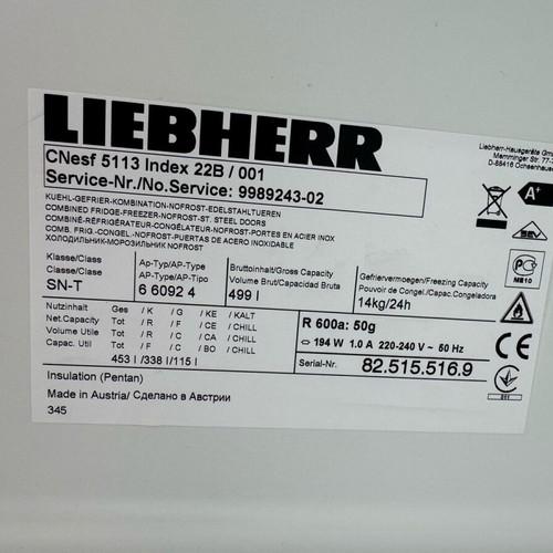 LIEBHERR refrigerator like new without damage