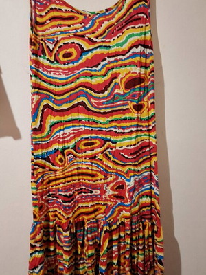 Colorful elastic dress new, size L
