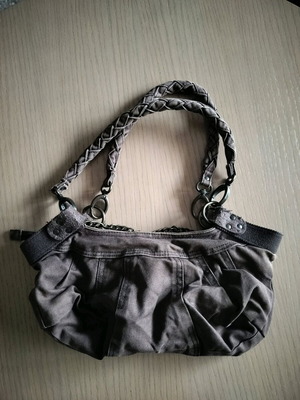 Diesel handbag used, brown cotton with braided strap