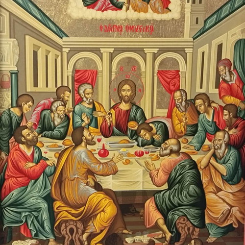 Last Supper Icon on Wood like new, Michael Damaskinos 16th Century