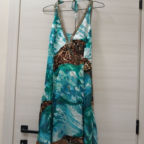 Petrol dress M Billy Sabbado silk-rayon blend like new