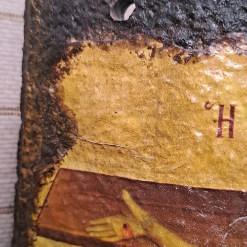 The Crucifixion handmade decoupage image on tile like new