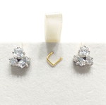 Stainless steel earrings like new with zircon silver