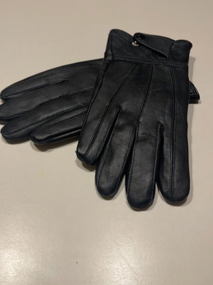 Men's leather gloves black new, genuine leather