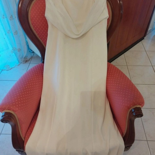 Wedding dress, cream color, long elegant with decorative ring straps