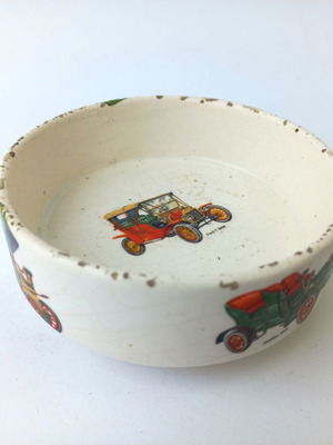 Ceramic children's bowl used, antique, very old