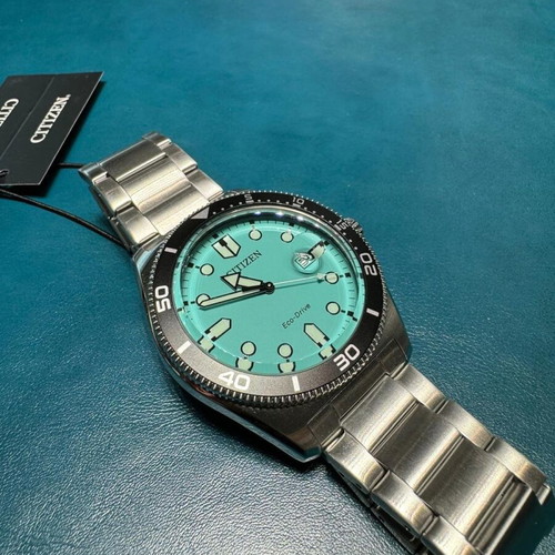 Citizen AW1760-81W men's watch new, Eco-Drive, turquoise dial