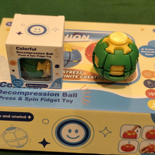 Colorful Decompression Ball Press & Spin Fidget Toy